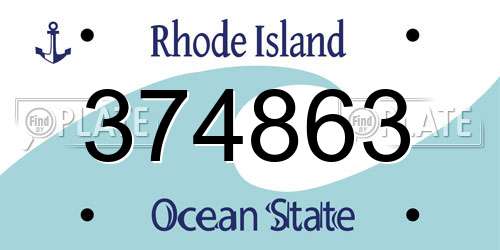 374863 Rhode Island License Plate