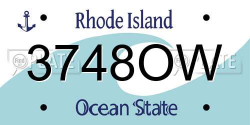 3748OW Rhode Island License Plate