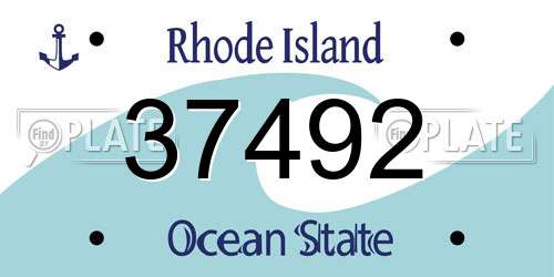 37492 Rhode Island License Plate