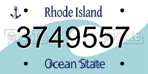 3749557 Rhode Island License Plate