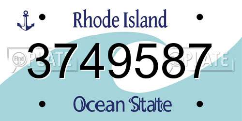 3749587 Rhode Island License Plate