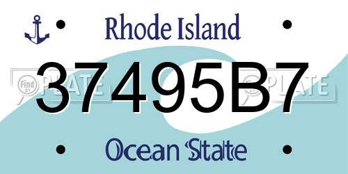37495B7 Rhode Island License Plate