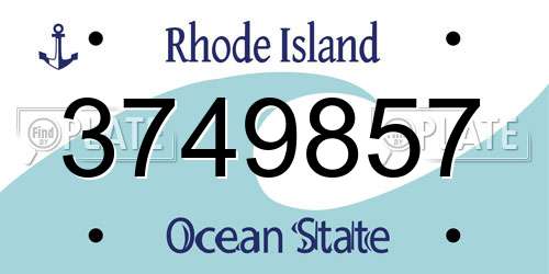 3749857 Rhode Island License Plate