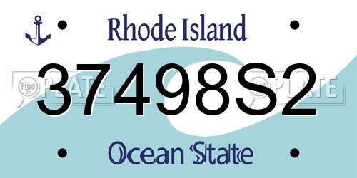 37498S2 Rhode Island License Plate