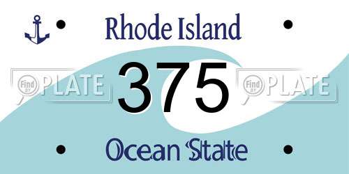 375 Rhode Island License Plate