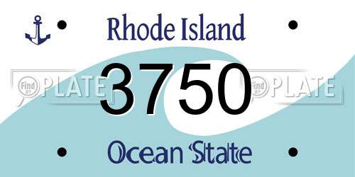 3750 Rhode Island License Plate