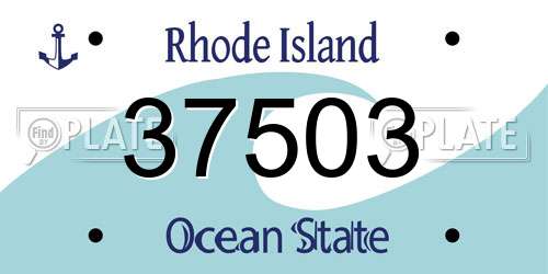 37503 Rhode Island License Plate