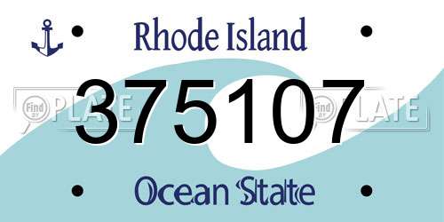 375107 Rhode Island License Plate