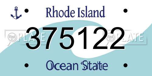 375122 Rhode Island License Plate