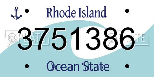 3751386 Rhode Island License Plate