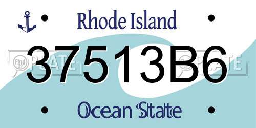 37513B6 Rhode Island License Plate