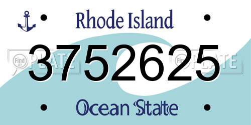 3752625 Rhode Island License Plate