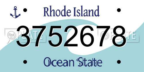 3752678 Rhode Island License Plate