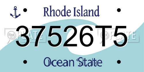 37526T5 Rhode Island License Plate