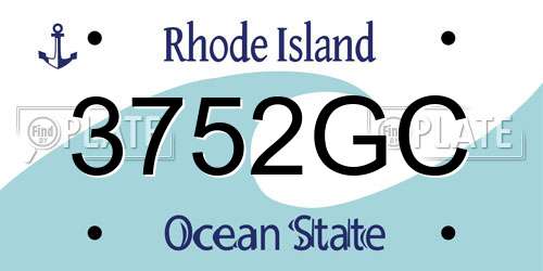 3752GC Rhode Island License Plate