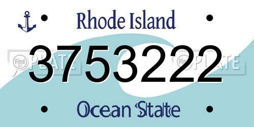 3753222 Rhode Island License Plate