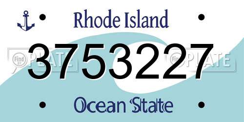 3753227 Rhode Island License Plate