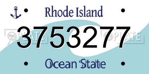 3753277 Rhode Island License Plate