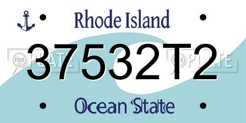 37532T2 Rhode Island License Plate