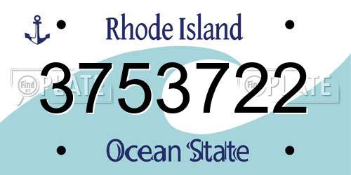 3753722 Rhode Island License Plate