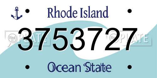 3753727 Rhode Island License Plate