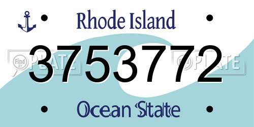 3753772 Rhode Island License Plate