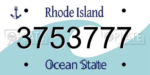 3753777 Rhode Island License Plate