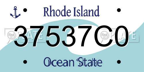 37537C0 Rhode Island License Plate