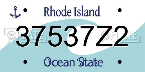 37537Z2 Rhode Island License Plate