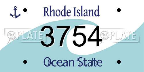 3754 Rhode Island License Plate
