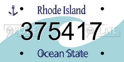 375417 Rhode Island License Plate