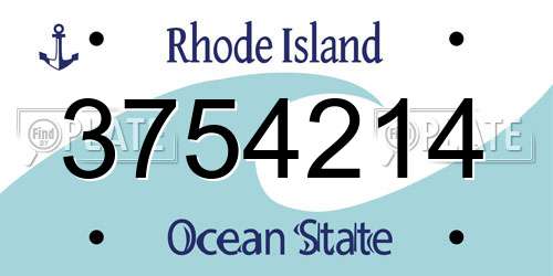 3754214 Rhode Island License Plate