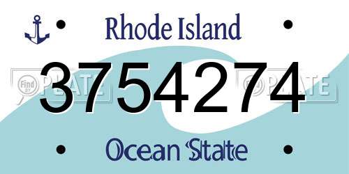 3754274 Rhode Island License Plate