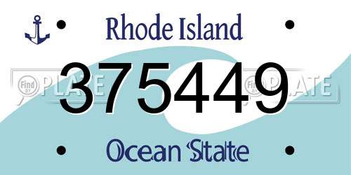375449 Rhode Island License Plate