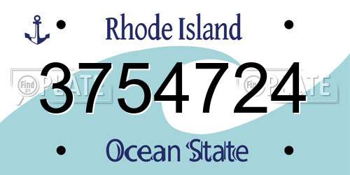 3754724 Rhode Island License Plate
