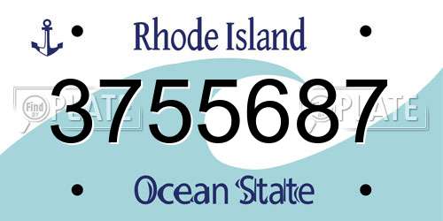 3755687 Rhode Island License Plate