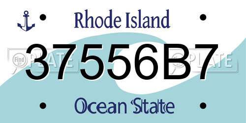 37556B7 Rhode Island License Plate