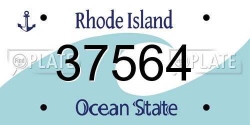 37564 Rhode Island License Plate