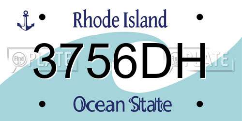 3756DH Rhode Island License Plate