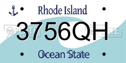 3756QH Rhode Island License Plate