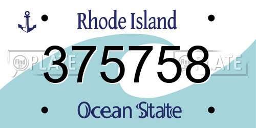 375758 Rhode Island License Plate
