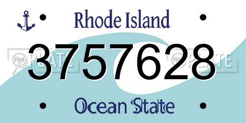 3757628 Rhode Island License Plate