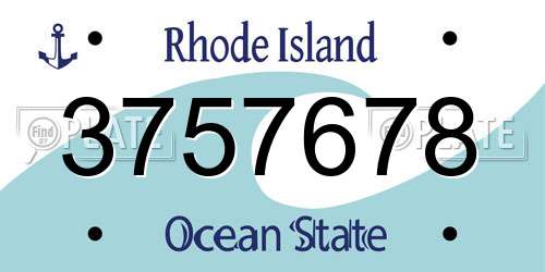 3757678 Rhode Island License Plate