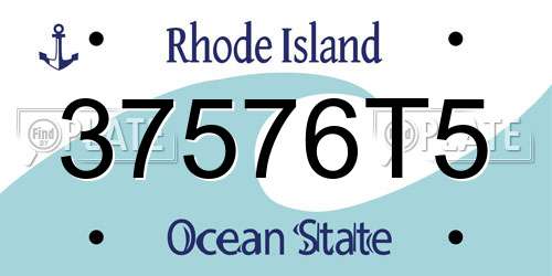 37576T5 Rhode Island License Plate