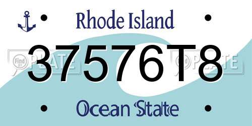 37576T8 Rhode Island License Plate