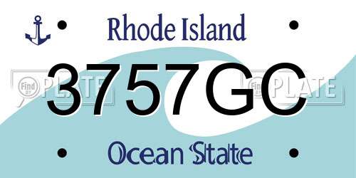 3757GC Rhode Island License Plate