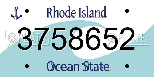 3758652 Rhode Island License Plate