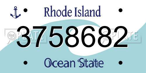3758682 Rhode Island License Plate