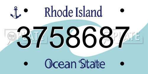 3758687 Rhode Island License Plate