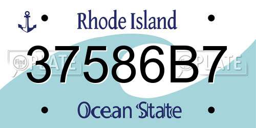 37586B7 Rhode Island License Plate